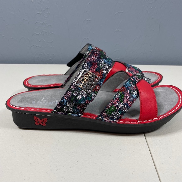Alegria Shoes - ALEGRIA Botanicool VIC-225 Red and Floral Comfort Sandals Womens US 9 EU 39